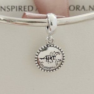 Pandora New York Racing Race Horse Says Saratoga NY Dangle Charm NY Travel Charm
